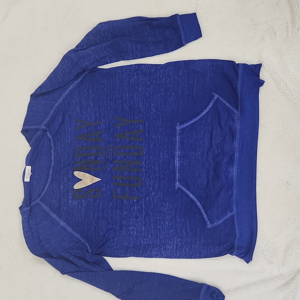 Z by Zobha Purple Sunday is My Funday Oversized Crewneck Sweatshirt Size XXL 2XL